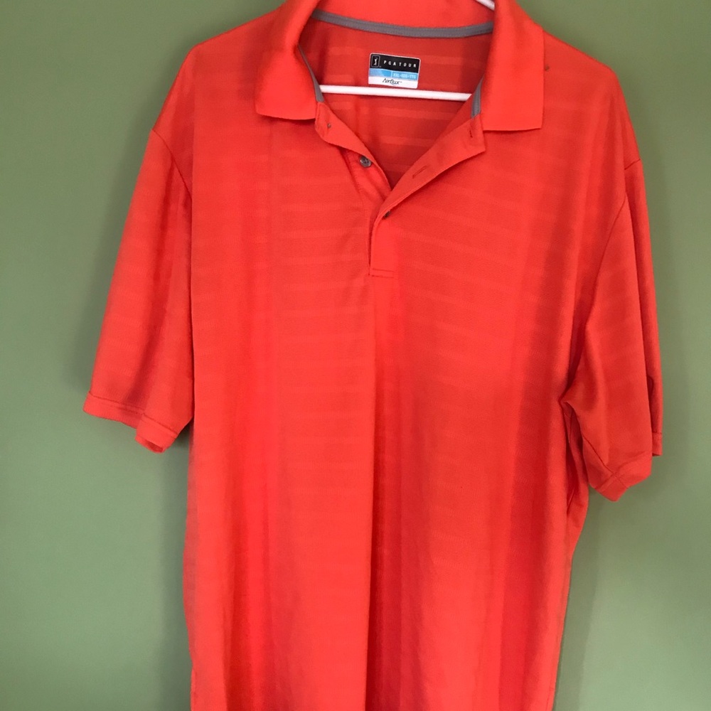 Orange collared pga tour t-shirt